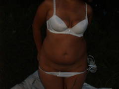 Exposed photos of my exwife posing outdoor in her lingerie from our secret intimate photo album. Image 9