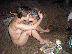Here are the secret naked pictures of my nasty wife posing outdoors. Image 3