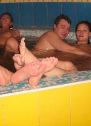 Real couples fucking and changing partners in the pool Image 3
