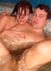 Real couples fucking and changing partners in the pool Image 5