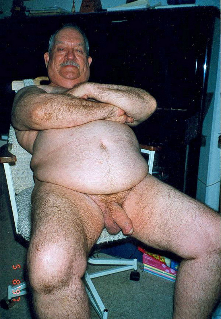 Fat naked old man