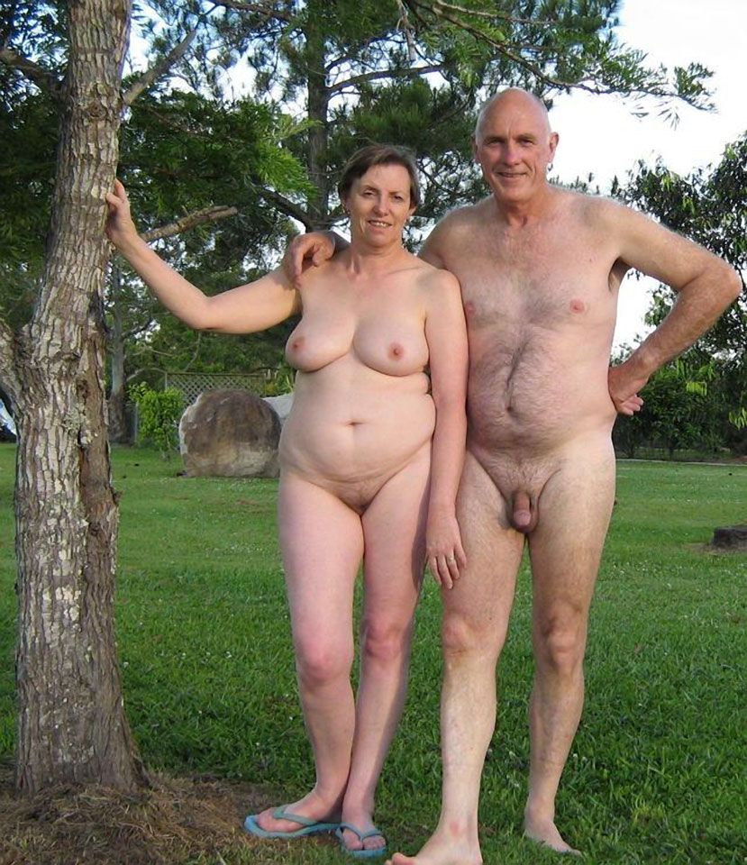 Pretty mature nudists posing outdoors - Mature Naturists.